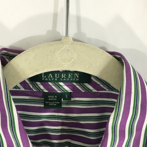 Lauren Ralph Lauren purple stripe shirt - Picture 3 of 4